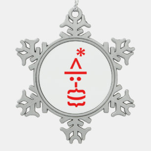 Adorno De Peltre Tipo Copo De Nieve Papá Noel con barba emoticono de Navidad