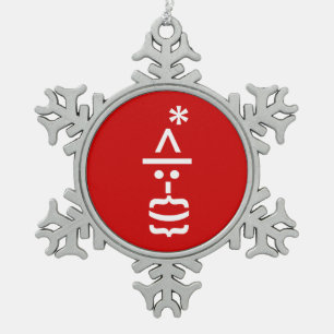 Adorno De Peltre Tipo Copo De Nieve Papá Noel con barba emoticono de Navidad