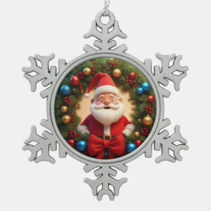 Adorno De Peltre Tipo Copo De Nieve Papá Noel de dibujos animados festivos de Navidad