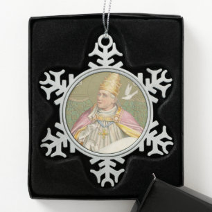 Adorno De Peltre Tipo Copo De Nieve Papa San Gregorio Magno (M 067)