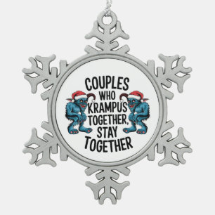 Adorno De Peltre Tipo Copo De Nieve Parejas Que Krampus Juntos Permanecen Juntos NAVID