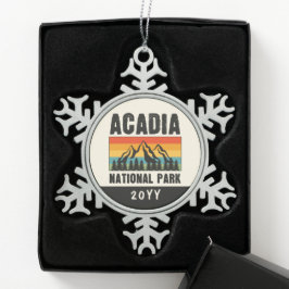Adorno De Peltre Tipo Copo De Nieve Parque nacional Acadia, Año Personalizado Maine Re