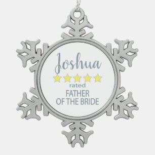 Adorno De Peltre Tipo Copo De Nieve Partido de la novia y la boda 5 estrellas Padre de