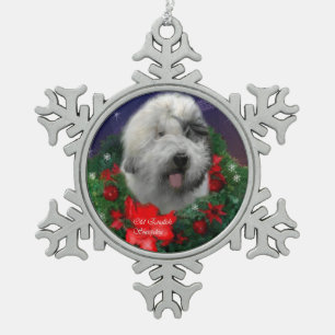 Adorno De Peltre Tipo Copo De Nieve Pastor inglés