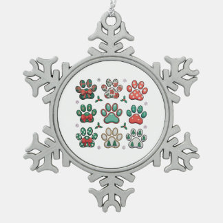 Adorno De Peltre Tipo Copo De Nieve Pata de Perro Navidad Coquette Lazo Navidad Árbol