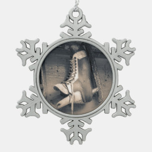 Adorno De Peltre Tipo Copo De Nieve Patín del hockey del vintage