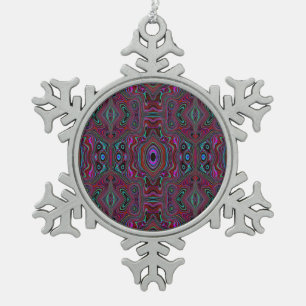 Adorno De Peltre Tipo Copo De Nieve Patrón abstracto verde y magenta de espuma de mar