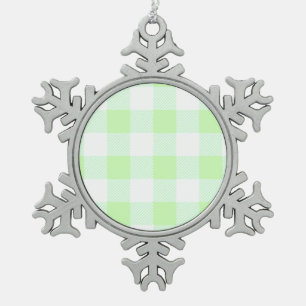 Adorno De Peltre Tipo Copo De Nieve Patrón de comprobación de Gingham verde claro
