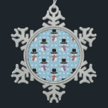 Adorno De Peltre Tipo Copo De Nieve Patrón de Nieve Pequeña Cuidada<br><div class="desc">Un lindo patrón que creé usando mi ilustracion de hombres de nieve.</div>