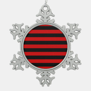 Adorno De Peltre Tipo Copo De Nieve Patrón de rayas negras y rojas en negrita