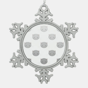 Adorno De Peltre Tipo Copo De Nieve Patrón de rostros de gato curado