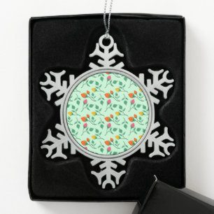 Adorno De Peltre Tipo Copo De Nieve Patrón floral con flores subió de color
