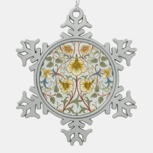 Adorno De Peltre Tipo Copo De Nieve Patrón floral de narciso de William Morris
