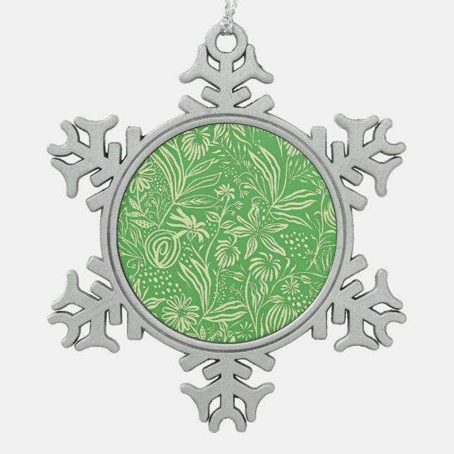 Adorno De Peltre Tipo Copo De Nieve Patrón floral favorito en verde (Anverso)