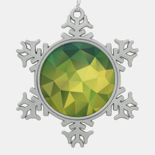 Adorno De Peltre Tipo Copo De Nieve Patrón verde amarillo