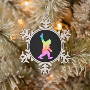 Adorno De Peltre Tipo Copo De Nieve Paz Amor Bigfoot     