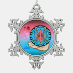 Adorno De Peltre Tipo Copo De Nieve Paz ~ Sol