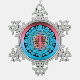 Adorno De Peltre Tipo Copo De Nieve Paz ~ Sol