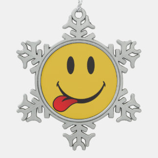 Adorno De Peltre Tipo Copo De Nieve Pegar hacia fuera emoji de la lengua