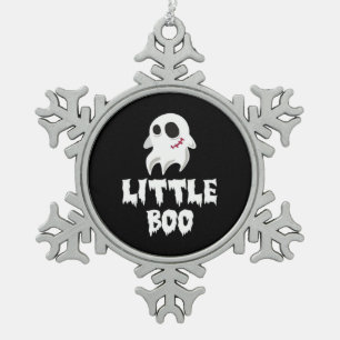 Adorno De Peltre Tipo Copo De Nieve Pequeña Boo En Gráfico Genial De Halloween