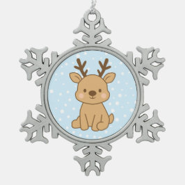 Adorno De Peltre Tipo Copo De Nieve Pequeno Reno