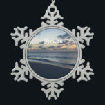 Adorno De Peltre Tipo Copo De Nieve Perfección de Aruba<br><div class="desc">Oscuridad en la playa en Aruba con las nubes en el cielo en el horizonte.</div>