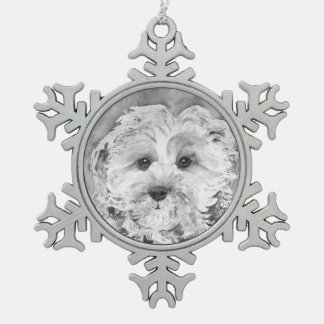 Adorno De Peltre Tipo Copo De Nieve Perrito "Ollie" de Cavapoo.