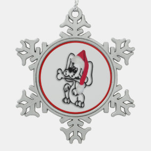 Adorno De Peltre Tipo Copo De Nieve Perro de Santa Puppy