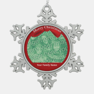 Adorno De Peltre Tipo Copo De Nieve Personalizado de Navidades familiares ornamento de