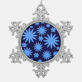 Adorno De Peltre Tipo Copo De Nieve Personalizado del azul del ornamento del árbol del