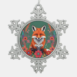 Adorno De Peltre Tipo Copo De Nieve Pezo rojo y flores