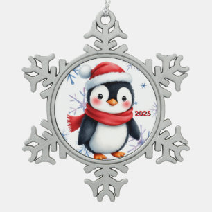 Adorno De Peltre Tipo Copo De Nieve Pingüino de Navidad personalizado