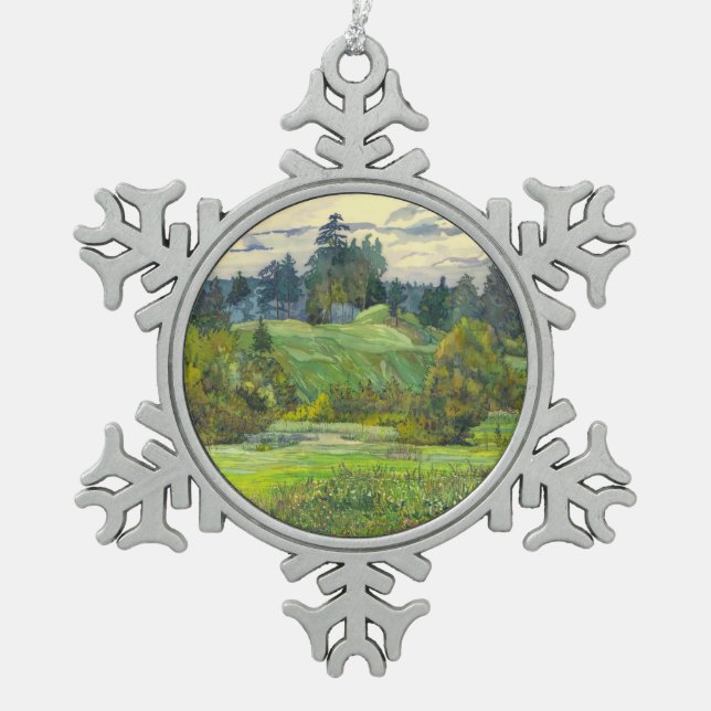 Adorno De Peltre Tipo Copo De Nieve Pinos (Anverso)