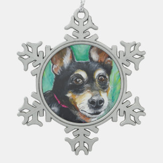 Adorno De Peltre Tipo Copo De Nieve Pinscher miniatura