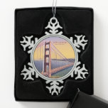 Adorno De Peltre Tipo Copo De Nieve Pintado de época del puente Golden Gate de San Fra<br><div class="desc">Golden Gate Bridge San Francisco Vintage Painting Art</div>