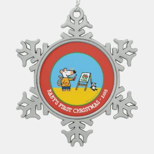 Adorno De Peltre Tipo Copo De Nieve ¡Pintura con Maisy!