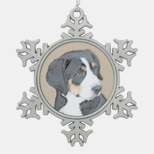 Adorno De Peltre Tipo Copo De Nieve Pintura de cachorro de perro de montaña de Berna -