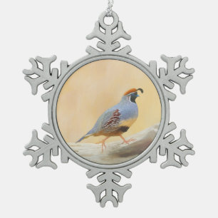 Adorno De Peltre Tipo Copo De Nieve Pintura de codorniz de gambrel original arte de av