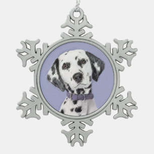 Adorno De Peltre Tipo Copo De Nieve Pintura de dálmata - Arte de perro original lindo