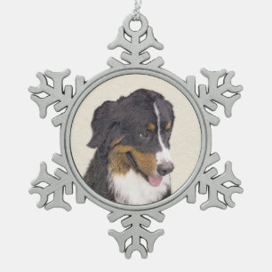 Adorno De Peltre Tipo Copo De Nieve Pintura de perro de montaña de Bernese - Arte de p