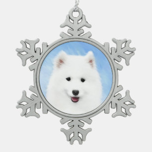 Adorno De Peltre Tipo Copo De Nieve Pintura de pimienta de Samoyed - Arte Perro Origin