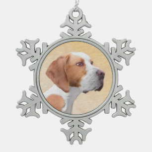 Adorno De Peltre Tipo Copo De Nieve Pintura de puntero - Arte de perro original lindo