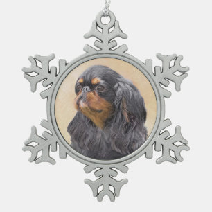 Adorno De Peltre Tipo Copo De Nieve Pintura de Spaniel de Juguete Inglés Arte Animal O