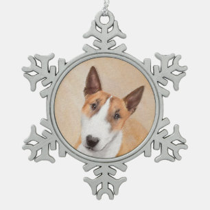 Adorno De Peltre Tipo Copo De Nieve Pintura Miniatura del Terrier de Toros - Cute Orig