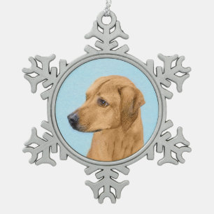 Adorno De Peltre Tipo Copo De Nieve Pintura Ridgeback Rhodesiana - Arte Perro Original