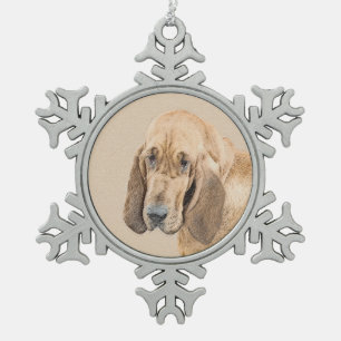 Adorno De Peltre Tipo Copo De Nieve Pintura Sangrienta - Arte Perro Original.