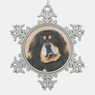 Adorno De Peltre Tipo Copo De Nieve Pintura tibetana de escaramuzas - Arte de perros o