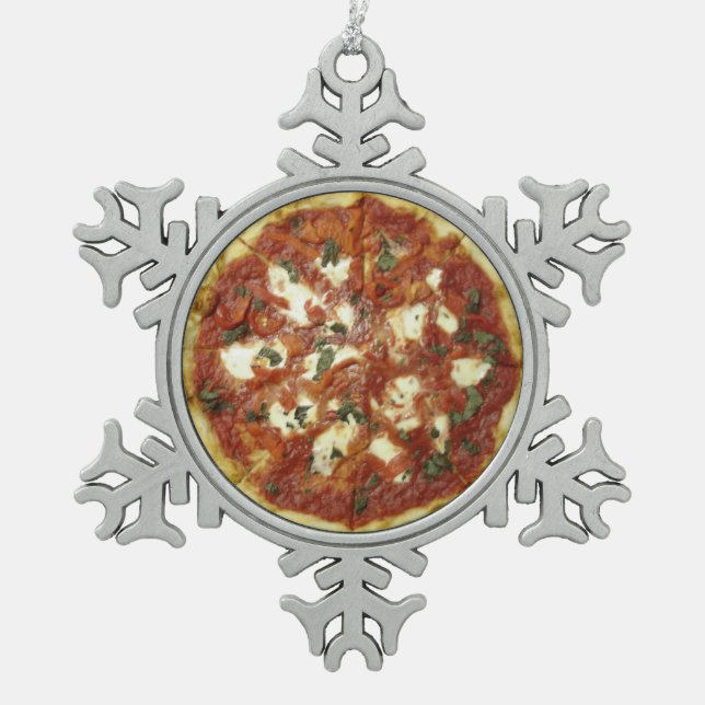 ADORNO DE PELTRE TIPO COPO DE NIEVE ¡PIZZA! (Anverso)