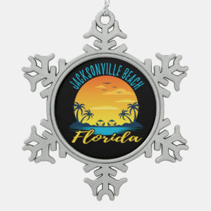 Adorno De Peltre Tipo Copo De Nieve Playa de Jacksonville Beach Florida Palm Trees Bea