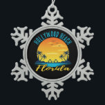 Adorno De Peltre Tipo Copo De Nieve Playa Hollywood Beach Florida Palm Trees Beach<br><div class="desc">Hollywood Beach Florida Palmeras Copo de Nieve Ornamento de Navidad</div>
